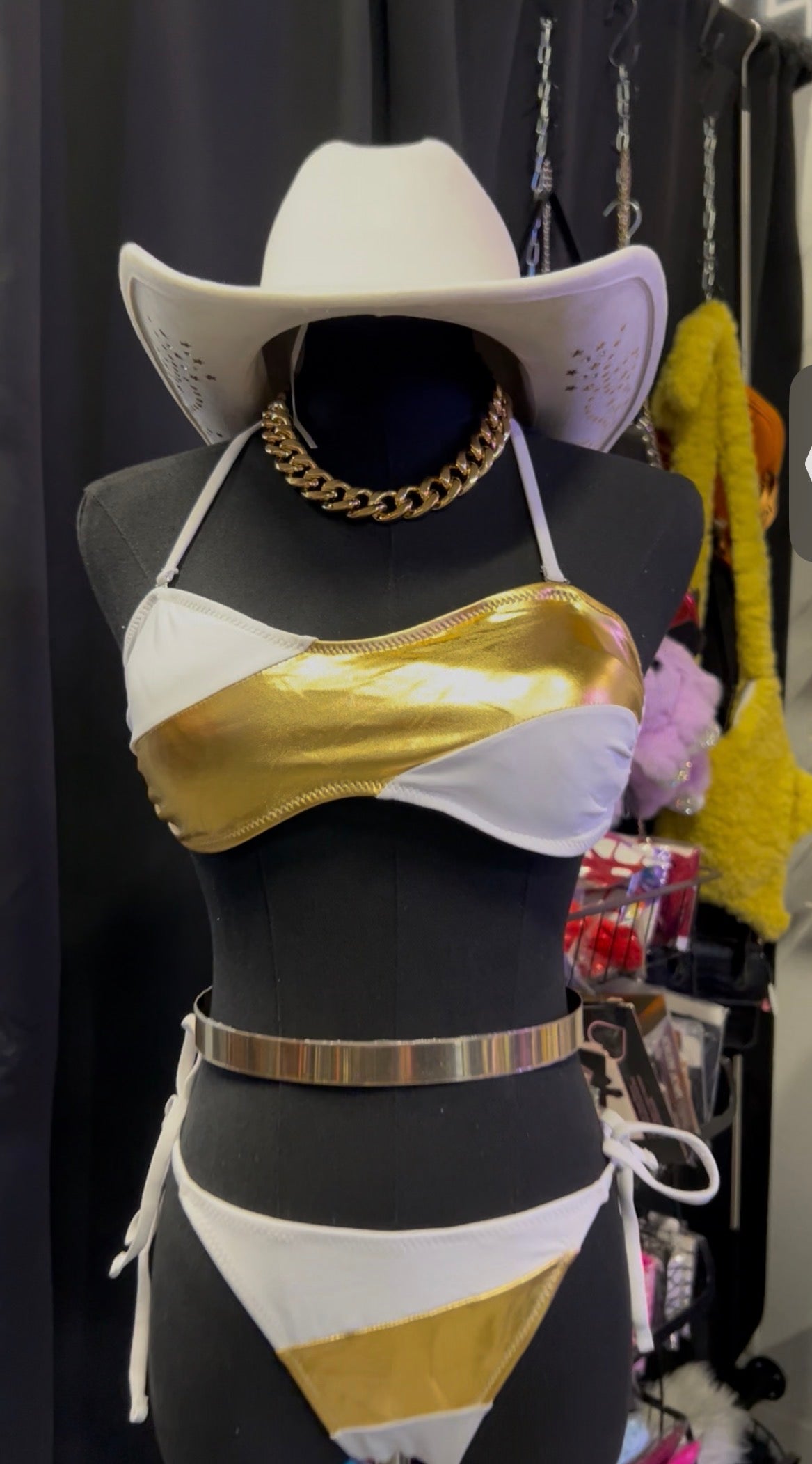 Golden Bikini Set (White)