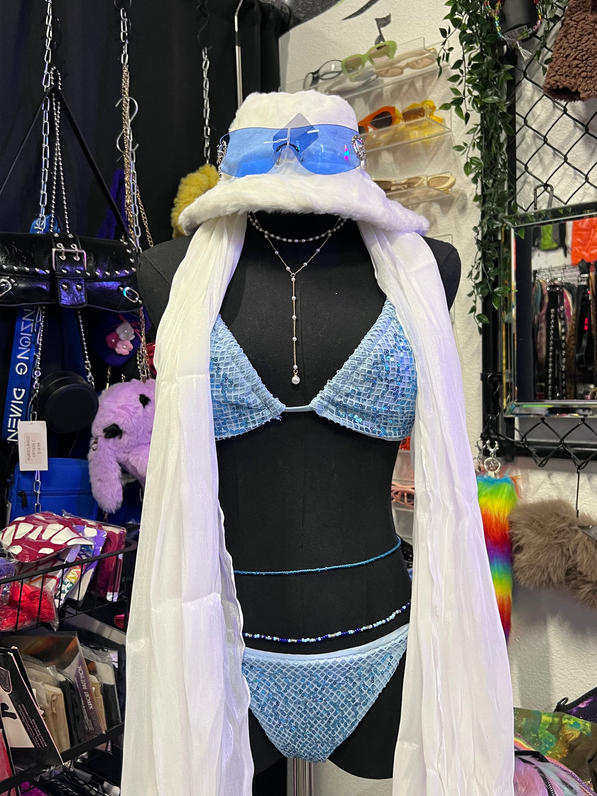Sequin Siren Bikini Set (Blue)