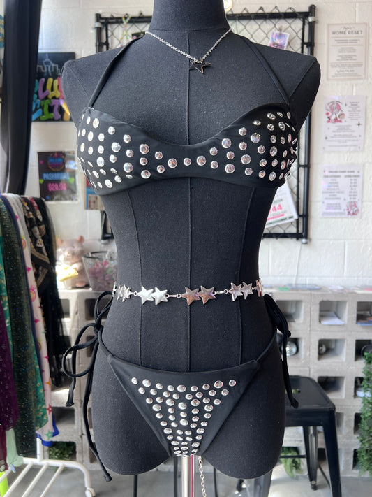 Studded Bandeau Bikini Set