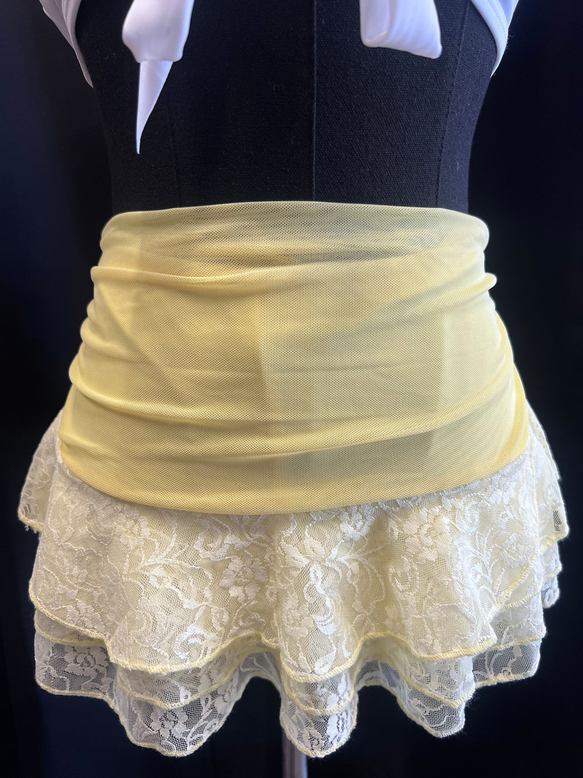 Lace Trim Ruffle Shorts (Yellow)