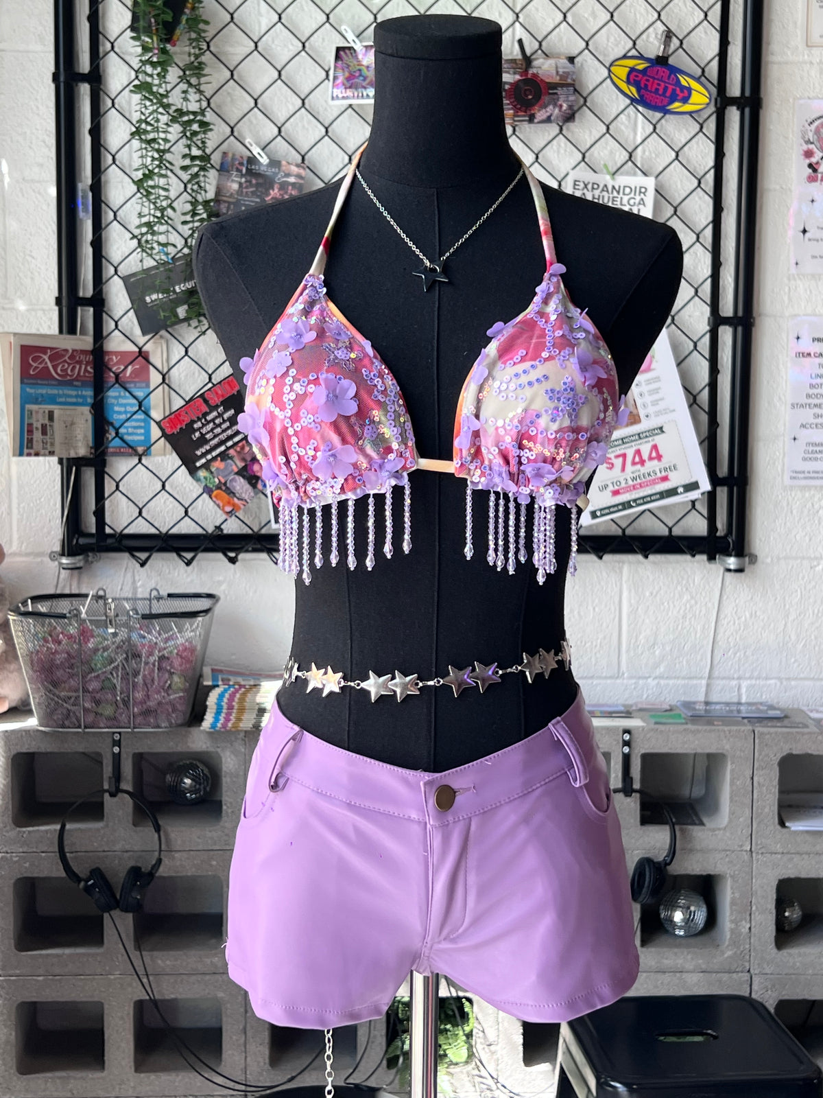 Leather Hot Shorts(Purple)