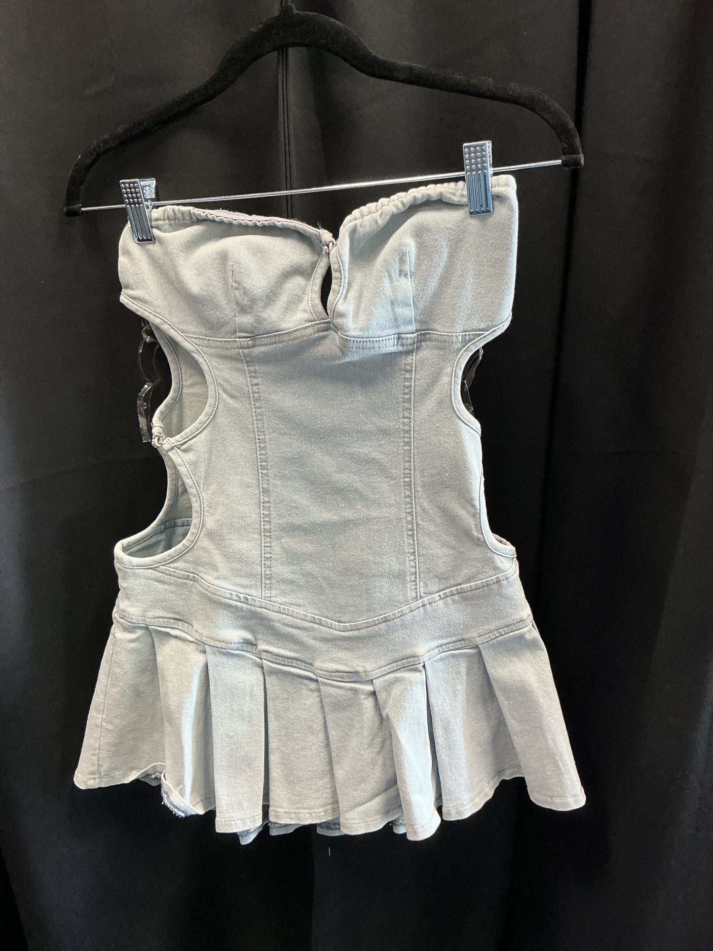 Side Cutout Denim Mini Dress