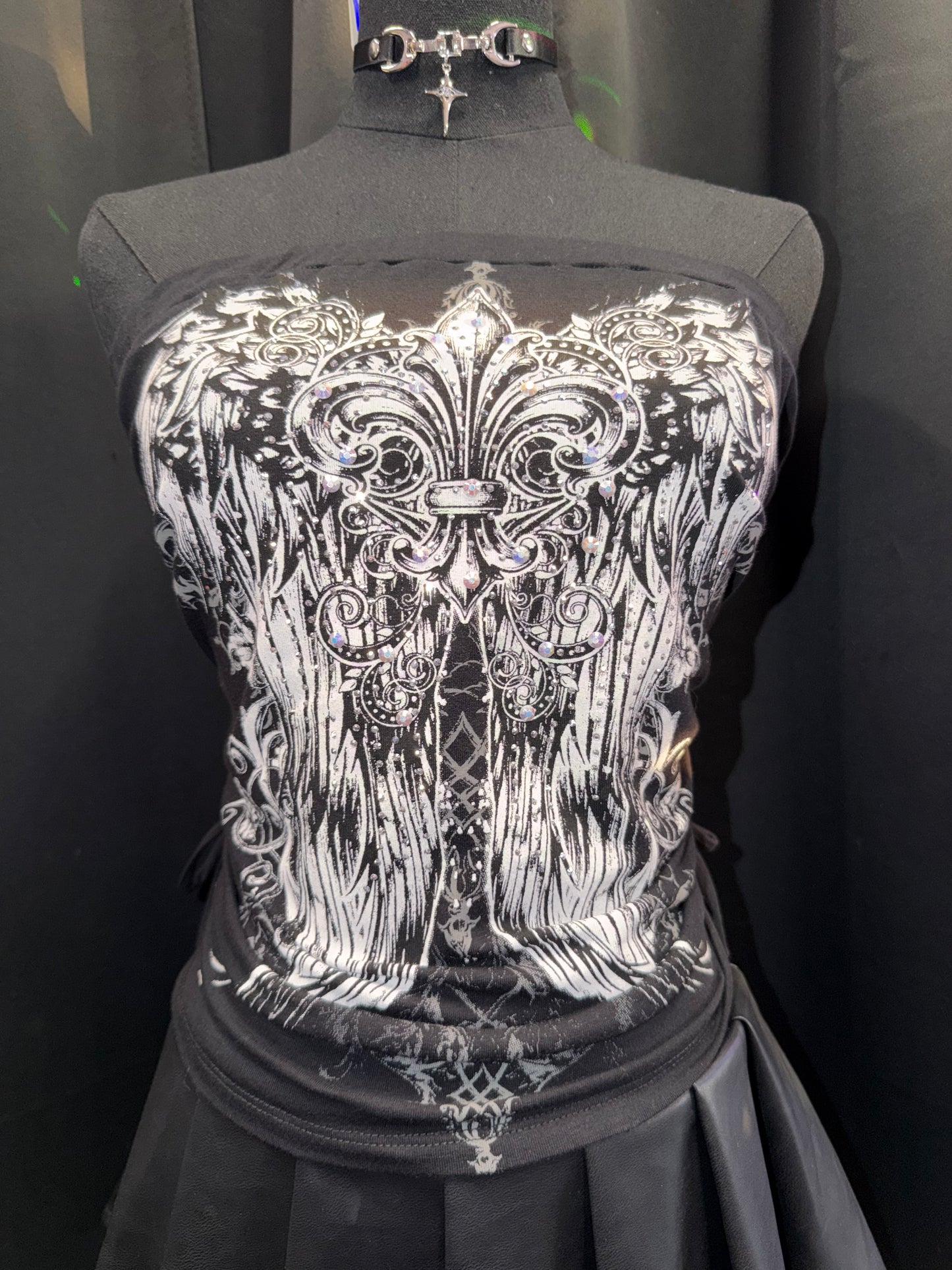 Affection Rhinestone Tube Top (Black)