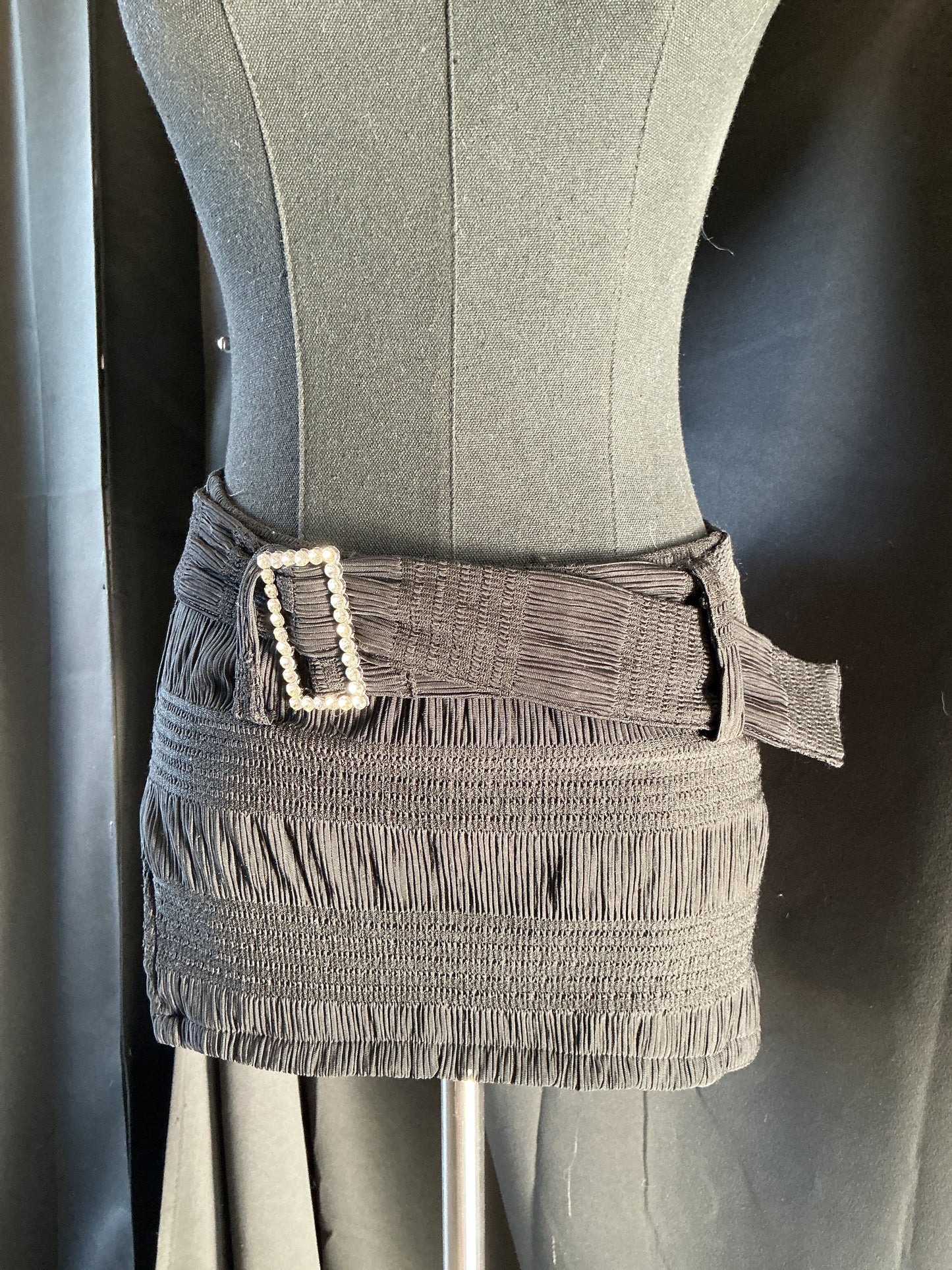 Crinkle Belted Skirt