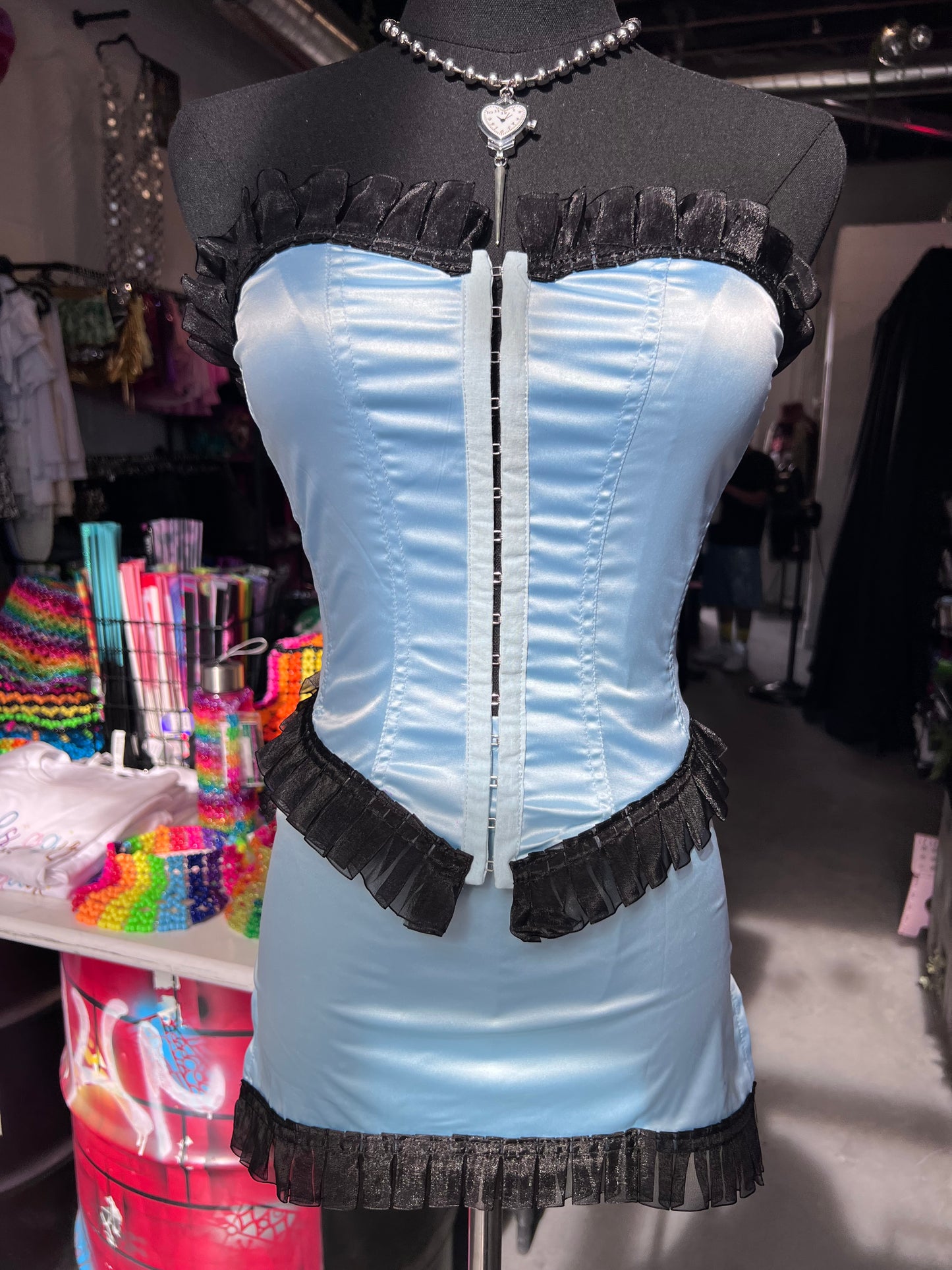 Alice Corset Skirt Set(Blue)