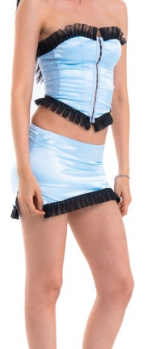 Alice Corset Skirt Set(Blue)