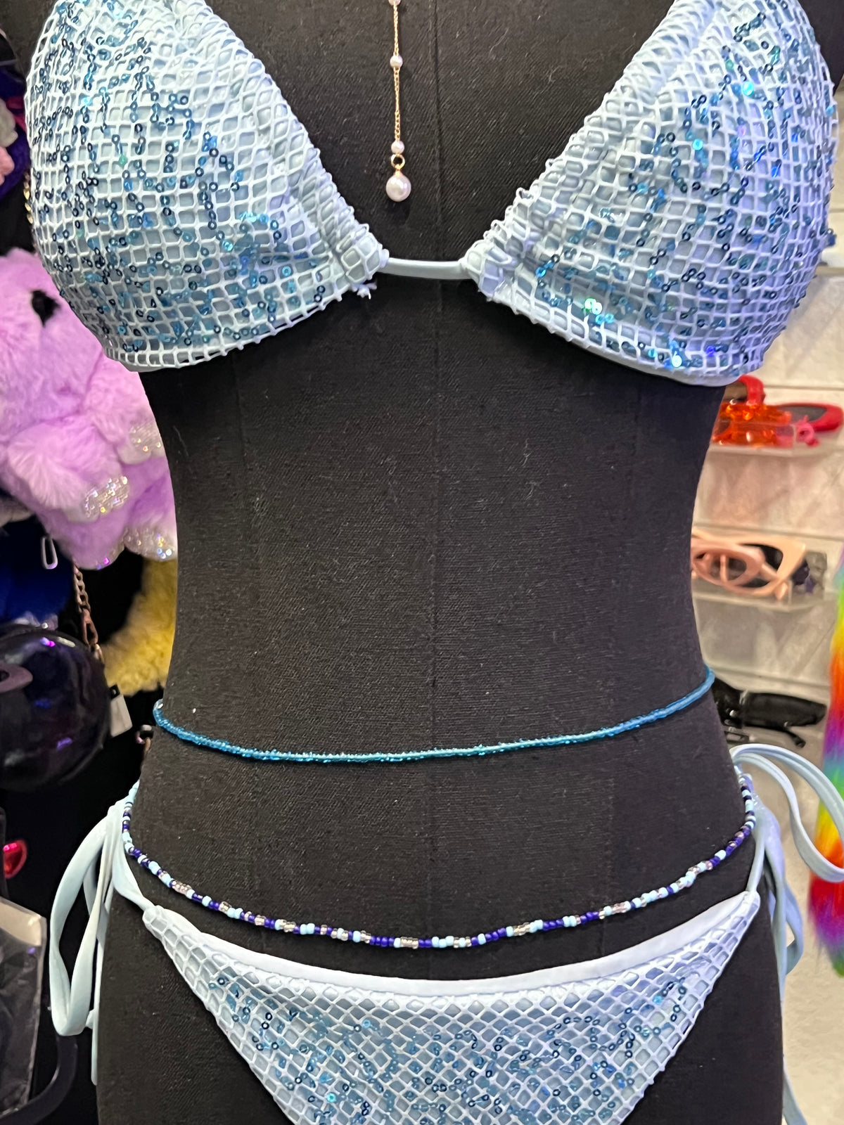 Sequin Siren Bikini Set (Blue)