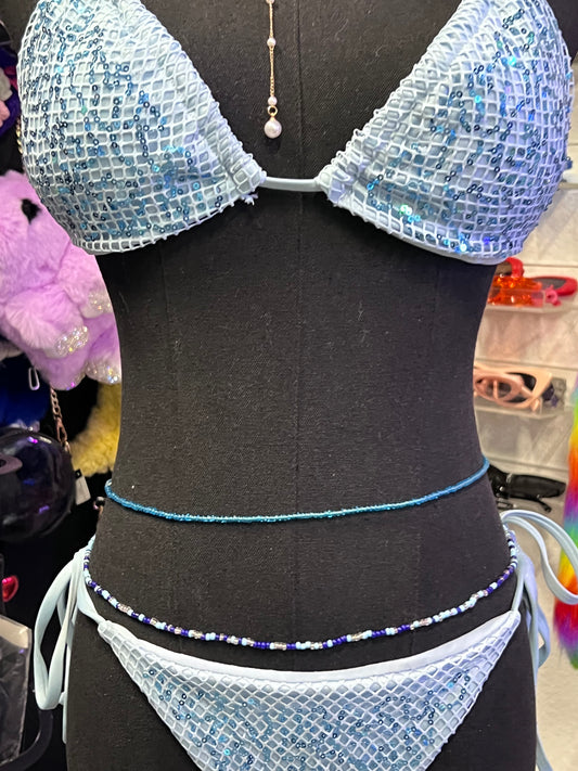 Sequin Siren Bikini Set (Blue)