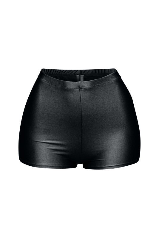 Nylon Highwaisted Shorts (Black)