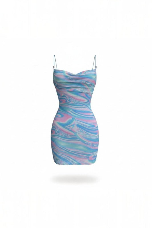 Cosmo Mini Dress (Blue)